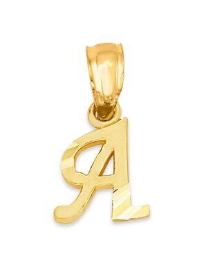 10k Gold Tiny Initial Pendant - Personalized Letter Jewelry Gifts for Necklace